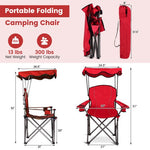  - Portable Folding Beach Canopy Chair with Cup Holders - Outdoor Style Company