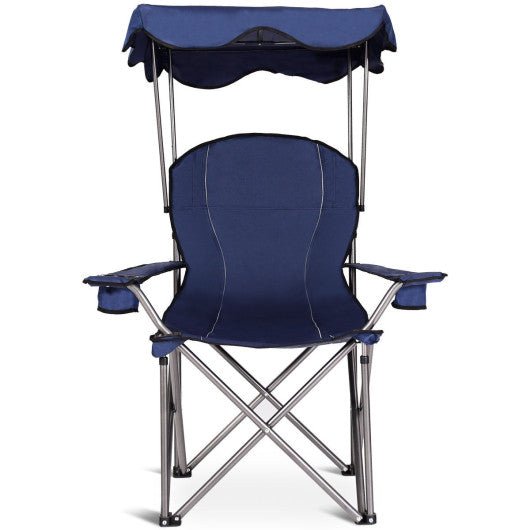 - Portable Folding Beach Canopy Chair with Cup Holders - Outdoor Style Company