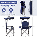  - Portable Folding Beach Canopy Chair with Cup Holders - Outdoor Style Company