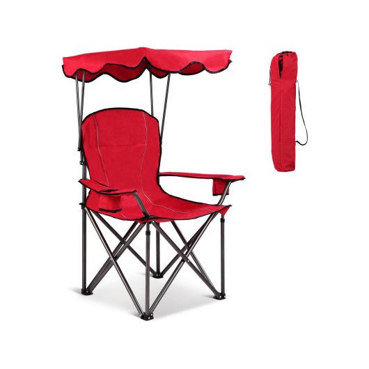  - Portable Folding Beach Canopy Chair with Cup Holders - Outdoor Style Company