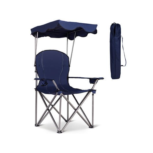  - Portable Folding Beach Canopy Chair with Cup Holders - Outdoor Style Company