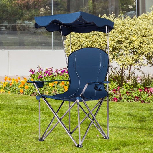  - Portable Folding Beach Canopy Chair with Cup Holders - Outdoor Style Company
