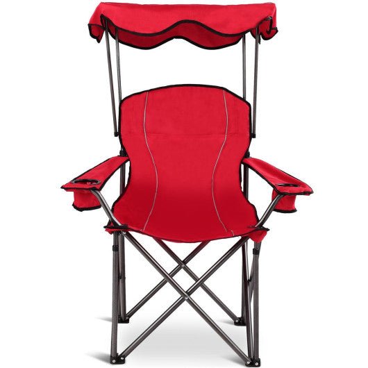  - Portable Folding Beach Canopy Chair with Cup Holders - Outdoor Style Company