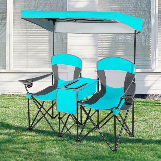  - Portable Folding Camping Canopy Chairs with Cup Holder - Outdoor Style Company