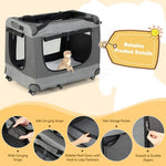  - Portable Folding Dog Soft Crate Cat Carrier with 4 Lockable Wheels - Outdoor Style Company