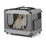  - Portable Folding Dog Soft Crate Cat Carrier with 4 Lockable Wheels - Outdoor Style Company