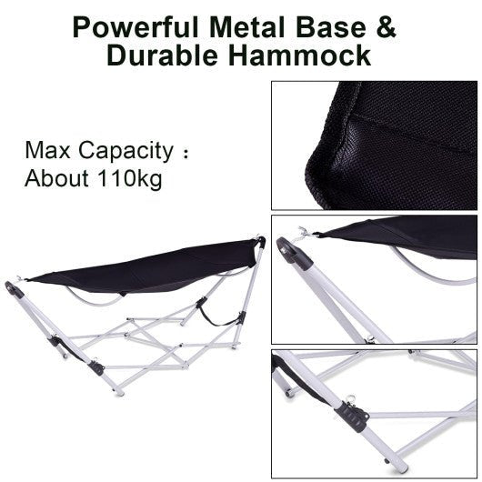  - Portable Folding Steel Frame Hammock with Bag - Outdoor Style Company