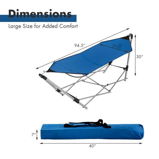  - Portable Folding Steel Frame Hammock with Bag - Outdoor Style Company