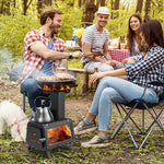  - Portable Wood Camping Burning Stove Heater with 2 Cooking Positions - Outdoor Style Company