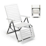  - PP Folding Patio Chaise Lounger with 7 - Level Backrest and Cozy Footrest - Outdoor Style Company