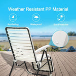  - PP Folding Patio Chaise Lounger with 7 - Level Backrest and Cozy Footrest - Outdoor Style Company