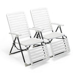  - PP Folding Patio Chaise Lounger with 7 - Level Backrest and Cozy Footrest - Outdoor Style Company