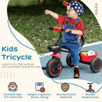 -Qaba Tricycle for Toddlers Age 2-5 with Adjustable Seat, Toddler Bike with Storage Baskets for Girls and Boys, Red - Outdoor Style Company
