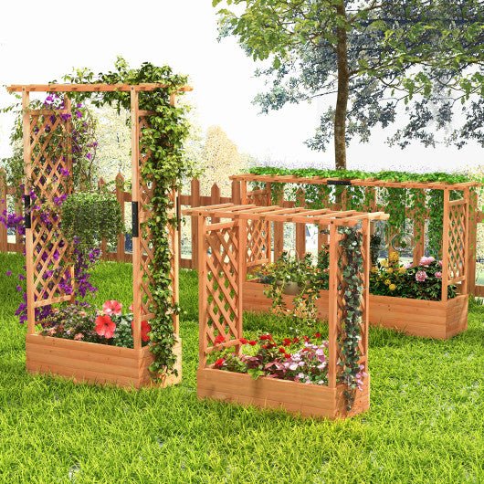  - Raised Garden Bed with Arch Trellis - Outdoor Style Company