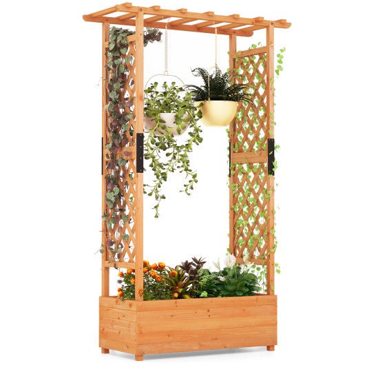  - Raised Garden Bed with Arch Trellis - Outdoor Style Company