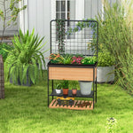  - Raised Garden Bed with Trellis 2 - tier Storage Shelves - Outdoor Style Company