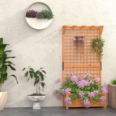  - Raised Garden Bed with Trellis and Hanging Roof - Outdoor Style Company