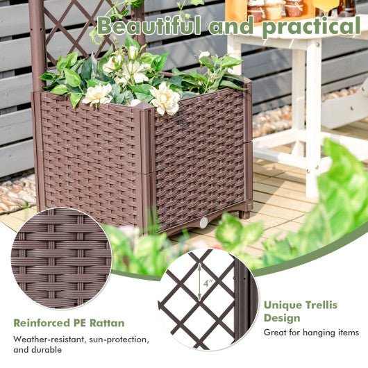  - Raised Garden Bed with Trellis Planter Box for Climbing Plants - Outdoor Style Company