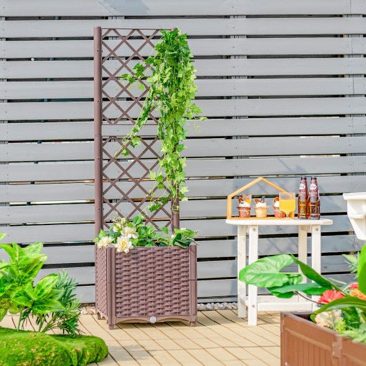  - Raised Garden Bed with Trellis Planter Box for Climbing Plants - Outdoor Style Company