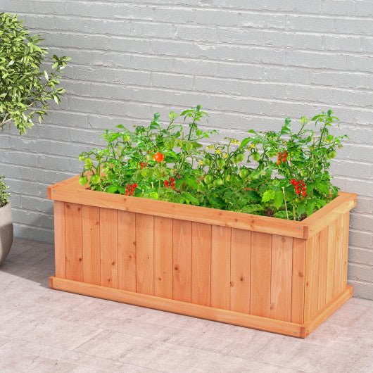  - Raised Garden Bed Wooden Planter Box with 4 Drainage Holes and Detachable Bottom Panels - Outdoor Style Company