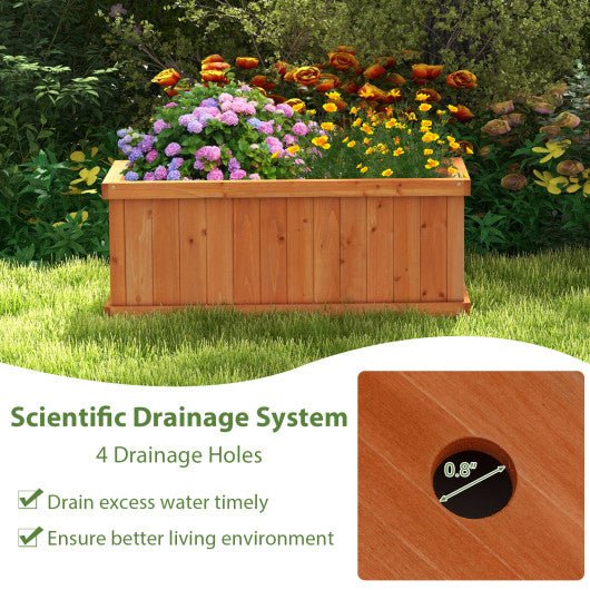  - Raised Garden Bed Wooden Planter Box with 4 Drainage Holes and Detachable Bottom Panels - Outdoor Style Company