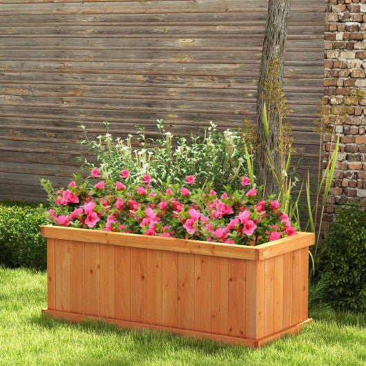  - Raised Garden Bed Wooden Planter Box with 4 Drainage Holes and Detachable Bottom Panels - Outdoor Style Company