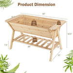  - Raised Wood Garden Bed with Shelf and Liner - Outdoor Style Company