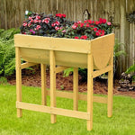  - Raised Wooden Planter Vegetable Flower Bed with Liner - Outdoor Style Company