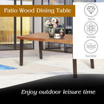  - Rectangular Acacia Wood Rustic Dining Furniture Table - Outdoor Style Company