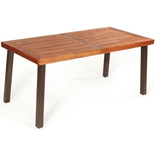  - Rectangular Acacia Wood Rustic Dining Furniture Table - Outdoor Style Company