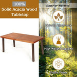  - Rectangular Acacia Wood Rustic Dining Furniture Table - Outdoor Style Company