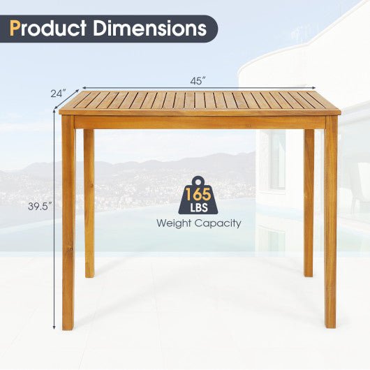  - Rectangular Indoor and Outdoor Bar Height Table for Garden - Outdoor Style Company