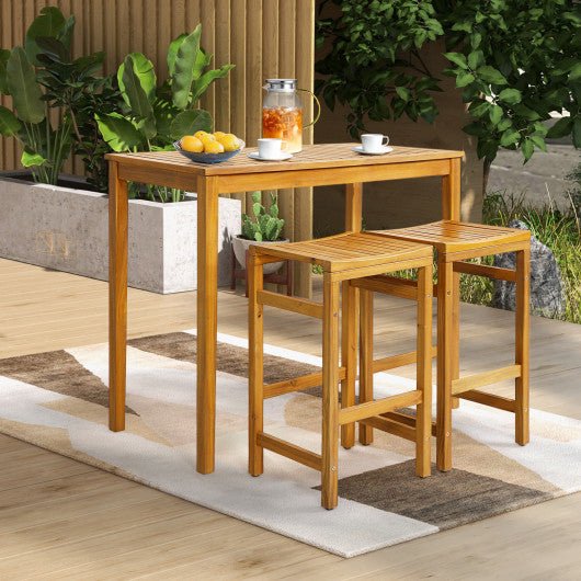  - Rectangular Indoor and Outdoor Bar Height Table for Garden - Outdoor Style Company