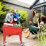  - Red Portable Outdoor Patio Cooler Cart - Outdoor Style Company