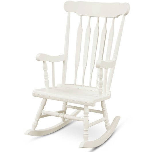  - Rocking Chair with Solid Wooden Frame for Garden and Patio - Outdoor Style Company