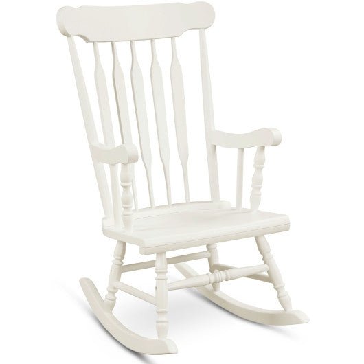  - Rocking Chair with Solid Wooden Frame for Garden and Patio - Outdoor Style Company