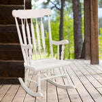  - Rocking Chair with Solid Wooden Frame for Garden and Patio - Outdoor Style Company