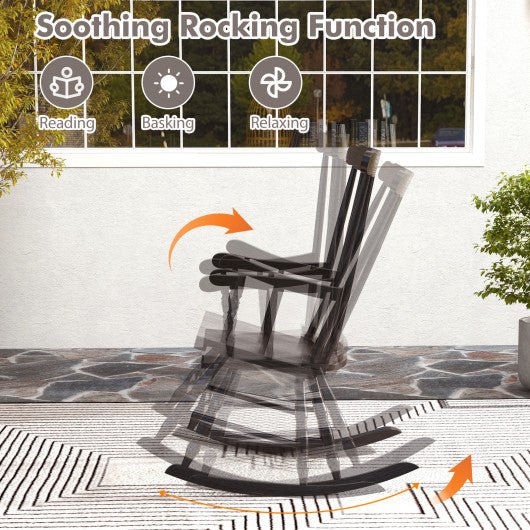  - Rocking Chair with Solid Wooden Frame for Garden and Patio - Outdoor Style Company