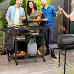  - Rolling Grill Cart 3 - Shelf BBQ Cart with Hooks and Side Handle - Outdoor Style Company