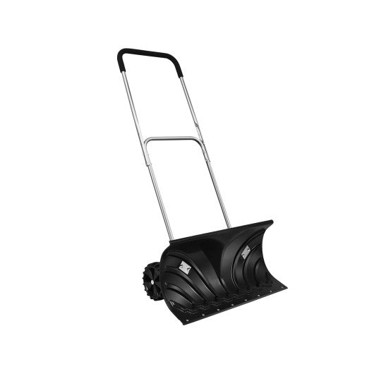  - Rolling Snow Pusher Shovel with Adjustable Handle - Outdoor Style Company