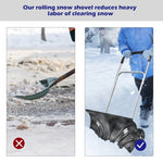  - Rolling Snow Pusher Shovel with Adjustable Handle - Outdoor Style Company