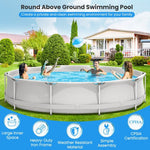  - Round Above Ground Swimming Pool With Pool Cover - Outdoor Style Company