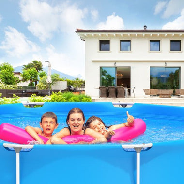  - Round Above Ground Swimming Pool With Pool Cover - Outdoor Style Company