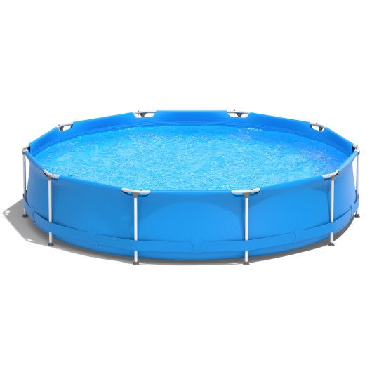  - Round Above Ground Swimming Pool With Pool Cover - Outdoor Style Company