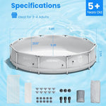  - Round Above Ground Swimming Pool With Pool Cover - Outdoor Style Company