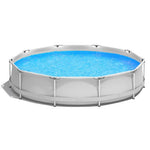  - Round Above Ground Swimming Pool With Pool Cover - Outdoor Style Company