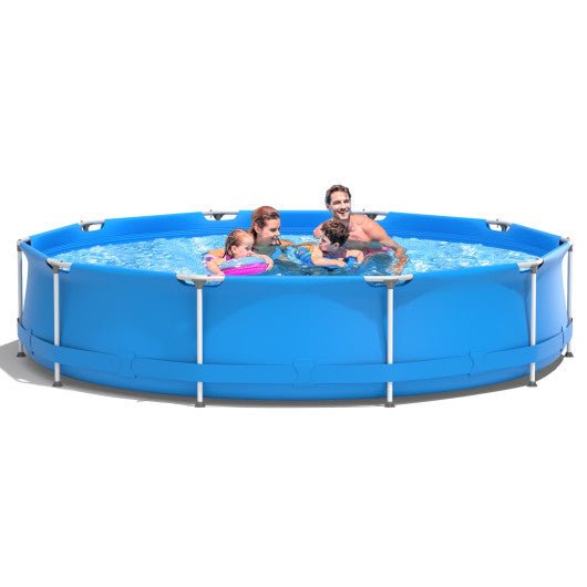  - Round Above Ground Swimming Pool With Pool Cover - Outdoor Style Company