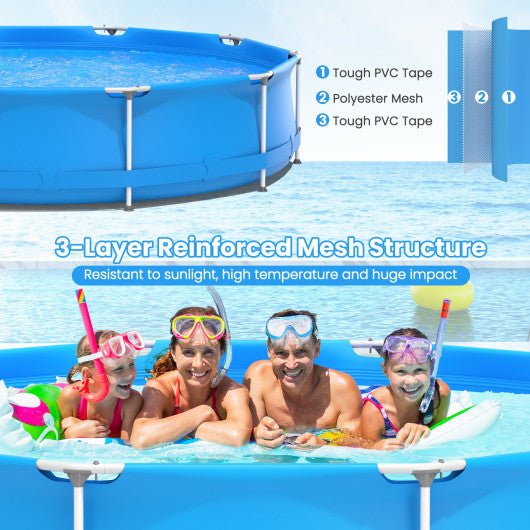  - Round Above Ground Swimming Pool With Pool Cover - Outdoor Style Company