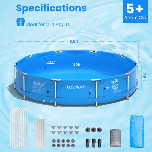  - Round Above Ground Swimming Pool With Pool Cover - Outdoor Style Company