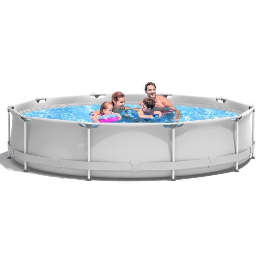  - Round Above Ground Swimming Pool With Pool Cover - Outdoor Style Company